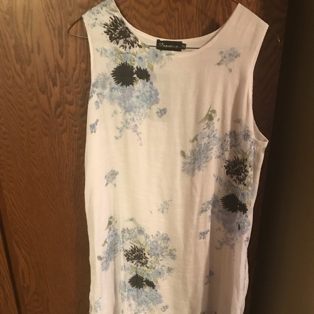 Creation sleeveless layered “gauze” dress new